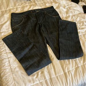 Levi’s 511 skinny fit multi-pocket raw denim blue jeans 34W x 32L, 100% cotton